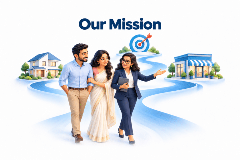 Our Mission: a financial advisor guiding a couple towards homeownership and business goals.